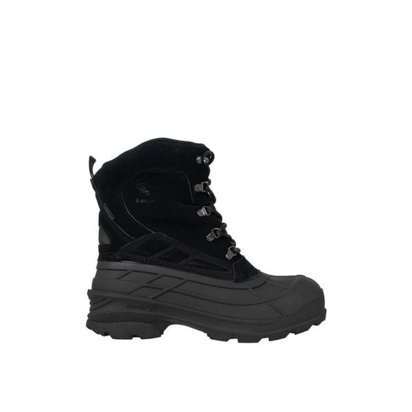 Buty zimowe męskie Kamik Fargo 2. Czarne buty zimowe męskie Kamik, na zimę, bez wzorów, bez obcasa, bez zapięcia. Za 424.25 zł.