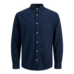 Koszula Jack & Jones Oxford marynarka w kolorze granatowym. Niebieskie garnitury męskie Jack&Jones, m, bez wzorów, bez kołnierzyka, bez ramiączek. Za 169.16 zł.