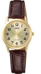 Zegarek Q&Q A45A-006P damski klasyczny złota tarcza cyfry datownik . Żółte zegarki damskie Q&Q, złote. Za 139.00 zł.