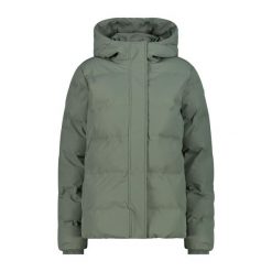 Damska kurtka z kapturem CMP. Szare kurtki sportowe damskie CMP, na zimę, xs, bez wzorów, z puchu, bez ramiączek, z kapturem, narciarskie. W wyprzedaży za 464.10 zł.