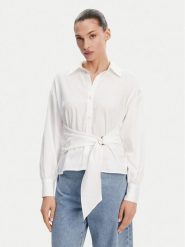 Guess Top 172811 Biały Classic Fit. Białe topy damskie Guess, m, z aplikacjami, z bawełny, bez kołnierzyka, bez ramiączek. Za 247.00 zł.
