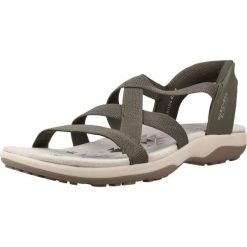 Sandały SKECHERS 163460S Zielony. Zielone sandały damskie Skechers, bez wzorów, z tkaniny, bez obcasa, bez zapięcia. Za 278.99 zł.