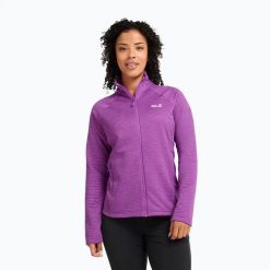Bluza polarowa damska Jack Wolfskin Anytrail Full Zip. Czerwone bluzy damskie Jack Wolfskin, l, bez wzorów, z materiału, bez ramiączek, bez kaptura. Za 399.99 zł.