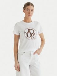 JOOP! T-Shirt Tova 30102423 Biały Regular Fit. Białe t-shirty damskie JOOP!, bez wzorów, z bawełny, bez kołnierzyka, bez ramiączek. Za 479.99 zł.