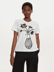 Desigual T-Shirt Shadow 24WWTK11 Biały Regular Fit. Białe t-shirty damskie Desigual, xl, bez wzorów, z bawełny, bez kołnierzyka, bez ramiączek. Za 169.99 zł.