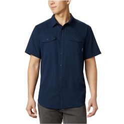 Koszula sportowa męska Utilizer II Solid Short Sleeve Shirt. Niebieskie koszule męskie Columbia, m, bez wzorów, z poliesteru, sportowe, bez kołnierzyka, bez ramiączek. Za 199.99 zł.