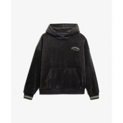 Bluza damska z kapturem Superdry Country Club. Czarne bluzy damskie Superdry, bez wzorów, bez ramiączek, z kapturem. Za 350.65 zł.