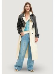 Desigual Trencz Duolo 26SWEW34 Écru Regular Fit. Płaszcze damskie Desigual, s, bez wzorów, z syntetyku, bez kołnierzyka, bez kaptura. Za 1,349.00 zł.