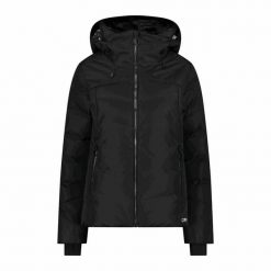 Kurtka damska turystyczna CMP 32W0266. Czarne kurtki sportowe damskie CMP, na zimę, s, bez wzorów, bez ramiączek, bez kaptura, narciarskie. W wyprzedaży za 603.10 zł.