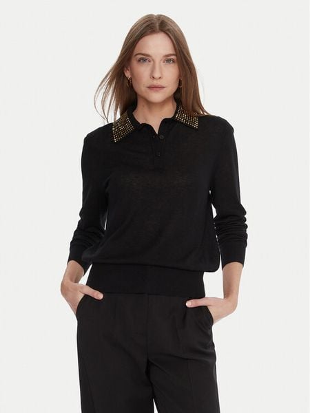 Lola Casademunt by Maite Sweter MF2511006 Czarny Regular Fit. Czarne swetry nierozpinane damskie Lola Casademunt by Maite, s, bez wzorów, z syntetyku, bez kołnierzyka, bez ramiączek. Za 419.99 zł.