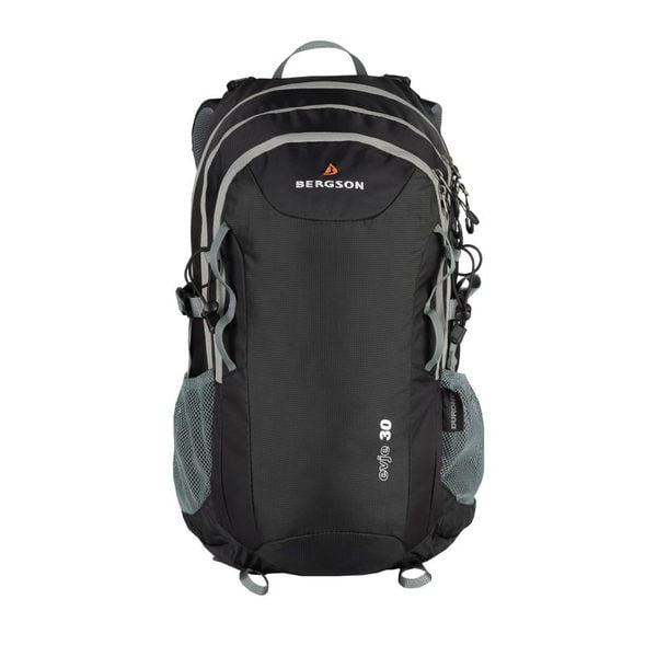 Plecak turystyczny Evje 30 l. Czarne plecaki męskie Bergson, bez wzorów, z materiału, sportowe. Za 231.99 zł.