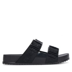 Klapki Melissa. Czarne klapki damskie Melissa, bez wzorów, bez obcasa, bez zapięcia. Za 349.99 zł.