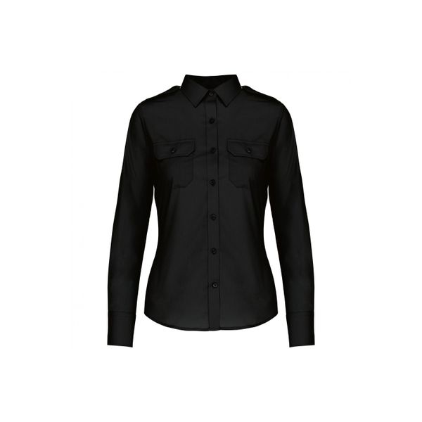 Koszula damska Kariban Pilote. Czarne koszule damskie KARIBAN, bez wzorów, bez kołnierzyka, bez ramiączek. Za 98.50 zł.