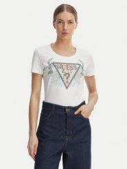 Guess T-Shirt W6GI12 K3027 Biały Regular Fit. Białe t-shirty damskie Guess, xl, z aplikacjami, z bawełny, bez kołnierzyka, bez ramiączek. Za 194.99 zł.