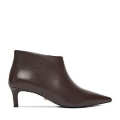 Botki GINO ROSSI. Brązowe botki damskie Gino Rossi, bez wzorów, bez obcasa, na szpilce, bez zapięcia. Za 339.99 zł.