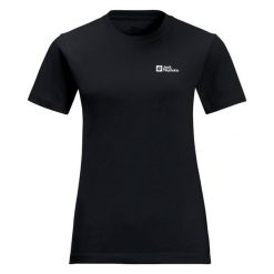 Koszulka damska Jack Wolfskin Essential. Niebieskie bluzki damskie Jack Wolfskin, bez wzorów, sportowe, bez kołnierzyka, bez ramiączek. Za 129.99 zł.