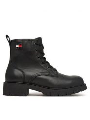 Tommy Jeans Trapery Tjw Cleated Lace Up Boots EN0EN03104 Czarny. Czarne trapery damskie Tommy Jeans, z jeansu, bez zapięcia. Za 649.99 zł.