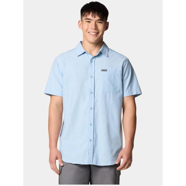 Koszula męska Columbia Rapid Rivers Novelty. Niebieskie koszule męskie Columbia, na lato, m, bez wzorów, bez kołnierzyka, bez ramiączek. Za 219.00 zł.