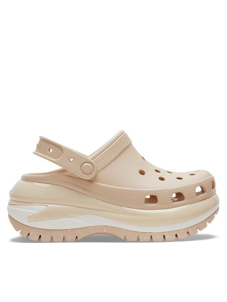Crocs Klapki Classic Mega Crush Clog 207988 Beżowy. Brązowe klapki damskie Crocs, bez wzorów, z tworzywa sztucznego, bez obcasa, bez zapięcia. Za 249.99 zł.