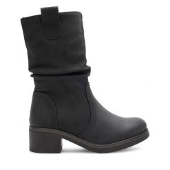 Botki Clara Barson. Czarne botki damskie Clara Barson, bez wzorów, bez obcasa, na słupku, bez zapięcia. Za 119.99 zł.