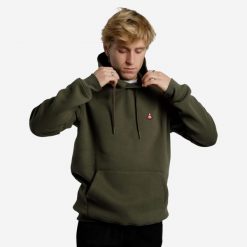 Bluza na deskorolkę z wytrzymałego materiału HD500 khaki. Zielone bluzy damskie Decathlon, na zimę, m, bez wzorów, z bawełny, sportowe, bez ramiączek, bez kaptura. Za 139.99 zł.