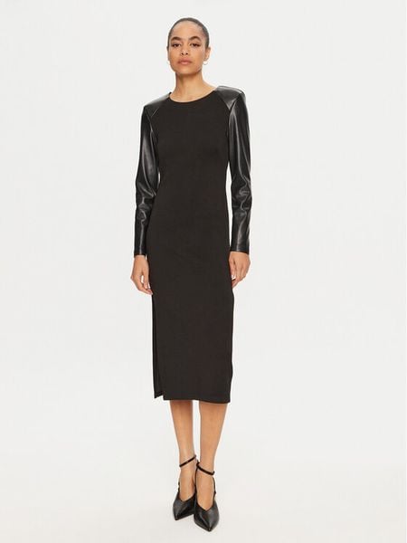 LOLA CASADEMUNT Sukienka codzienna LF2416001 Czarny Regular Fit. Czarne sukienki damskie LOLA CASADEMUNT, na co dzień, xl, bez wzorów, z syntetyku, bez kołnierzyka, bez ramiączek, proste. Za 309.99 zł.