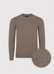 PAKO LORENTE – Brązowy męski sweter z dekoltem w serek. Brązowe swetry męskie Pako Lorente, m, bez wzorów, z bawełny, bez kołnierzyka, bez ramiączek. Za 199.99 zł.