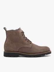 Szare trzewiki ze skóry welurowej. Szare botki męskie Brawo sp. z o.o., bez wzorów, ze skóry, eleganckie, bez obcasa, bez zapięcia. Za 529.99 zł.
