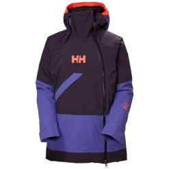 Damska kurtka narciarska Helly Hansen Powchaser Asym. Czarne kurtki sportowe damskie Helly Hansen, na zimę, bez wzorów, bez ramiączek, bez kaptura, narciarskie. W wyprzedaży za 1,211.25 zł.