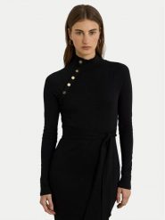 LAUREN RALPH LAUREN Sukienka dzianinowa 200980036001 Czarny Slim Fit. Czarne sukienki damskie Lauren Ralph Lauren, m, bez wzorów, z bawełny, bez kołnierzyka, bez ramiączek. Za 969.99 zł.