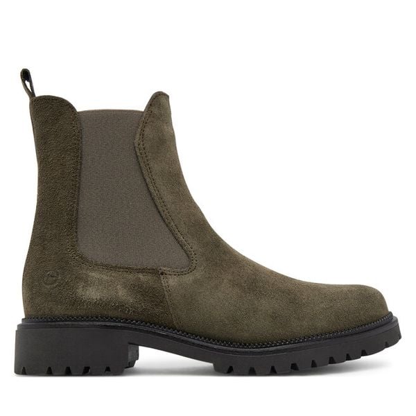 Sztyblety Tamaris. Brązowe botki damskie Tamaris, bez wzorów, bez obcasa, na płaskiej podeszwie, bez zapięcia. Za 319.99 zł.