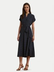 LAUREN RALPH LAUREN Sukienka koszulowa 250957093001 Granatowy Regular Fit. Niebieskie sukienki damskie Lauren Ralph Lauren, bez wzorów, z syntetyku, bez kołnierzyka, bez ramiączek, koszulowe. Za 599.99 zł.