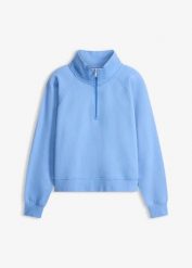 Bluza z czystej bawełny organicznej. Szare bluzy damskie bonprix, bez wzorów, z bawełny, bez ramiączek, bez kaptura. Za 47.99 zł.