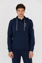 AERONAUTICA MILITARE Granatowa bluza męska. Niebieskie bluzy męskie Aeronautica Militare, m, bez wzorów, z kapturem. W wyprzedaży za 559.99 zł.