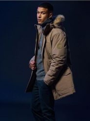 Kurtka parka - beżowy. Brązowe kurtki męskie Sinsay, l, bez wzorów, bez kaptura. Za 179.99 zł.