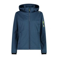 Damska kurtka turystyczna z kapturem CMP. Niebieskie kurtki sportowe damskie CMP, l, bez wzorów, bez ramiączek, z kapturem, trekkingowe. Za 382.50 zł.