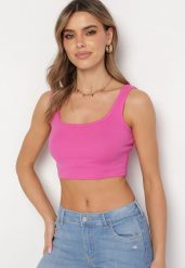 Różowy Bawełniany Tank Top Bez Rękawów Lomalia. Czerwone topy damskie Born2be, l, bez wzorów, z bawełny, bez kołnierzyka, bez ramiączek. Za 19.99 zł.
