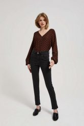 Jeansy skinny czarne. Czarne jeansy damskie MOODO, bez wzorów, z bawełny. W wyprzedaży za 47.99 zł.