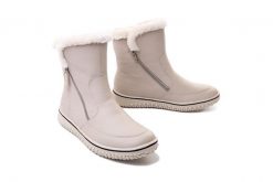 RIEKER Z4281-60 beige, botki damskie. Brązowe botki damskie Rieker, na zimę, bez wzorów, bez obcasa, bez zapięcia. Za 389.90 zł.