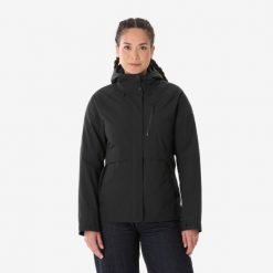 Kurtka turystyczna damska Quechua NH500 3w1. Czarne kurtki sportowe damskie QUECHUA, na wiosnę, m, bez wzorów, z materiału, bez ramiączek, z kapturem, trekkingowe. Za 489.99 zł.