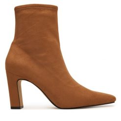 Botki Aldo. Brązowe botki damskie Aldo, bez wzorów, bez obcasa, na słupku, bez zapięcia. Za 469.99 zł.