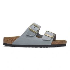 BIRKENSTOCK Arizona LEOI Basalt Gray Klapki damskie. Szare klapki damskie Birkenstock, na lato, bez wzorów, z nubiku, eleganckie, z otwartym noskiem, bez obcasa, bez zapięcia. Za 449.99 zł.
