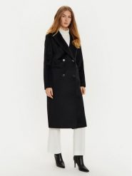 Marciano Guess Płaszcz wełniany 4BGL07 7045A Czarny Regular Fit. Czarne płaszcze damskie Marciano Guess, na zimę, z aplikacjami, z wełny, bez kołnierzyka, bez kaptura. Za 2,149.00 zł.