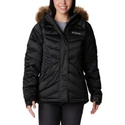 Kurtka puchowa damska Columbia Lay D Down III. Czarne kurtki sportowe damskie Columbia, xs, bez wzorów, z puchu, bez ramiączek, bez kaptura, narciarskie. Za 1,585.00 zł.