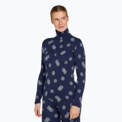 Bluza termoaktywna damska icebreaker Merino 260 Vertex LS Half Z Falling Flakes. Niebieskie bielizna sportowa damska Icebreaker, na zimę, bez wzorów, sportowe, bez ramiączek, bez kaptura. Za 469.99 zł.