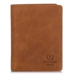 Portfel męski brązowy PAOLO PERUZZI IN-01-BR. Brązowe portfele męskie Paolo Peruzzi, bez wzorów, z materiału. Za 59.99 zł.