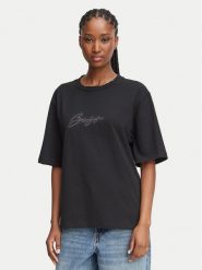 BOSS T-Shirt Eregular 50571460 Czarny Regular Fit. Czarne t-shirty damskie Boss, m, bez wzorów, z bawełny, bez kołnierzyka, bez ramiączek. Za 319.99 zł.