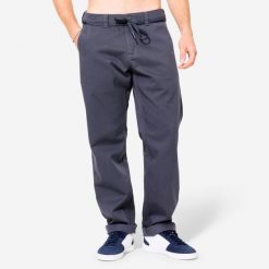 Spodnie chinos na deskorolkę CN500 Heavy szare. Szare eleganckie spodnie męskie Decathlon, bez wzorów, z bawełny, sportowe. Za 139.99 zł.