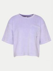 Hunkemöller Koszulka piżamowa Velours 205106 Fioletowy Relaxed Fit. Fioletowe koszule nocne damskie Hunkemöller, bez wzorów, z bawełny, bez ramiączek. Za 59.99 zł.