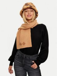 Guess Szal AW5178 POL03 Brązowy. Brązowe rękawiczki damskie Guess, z aplikacjami, z materiału. Za 269.99 zł.